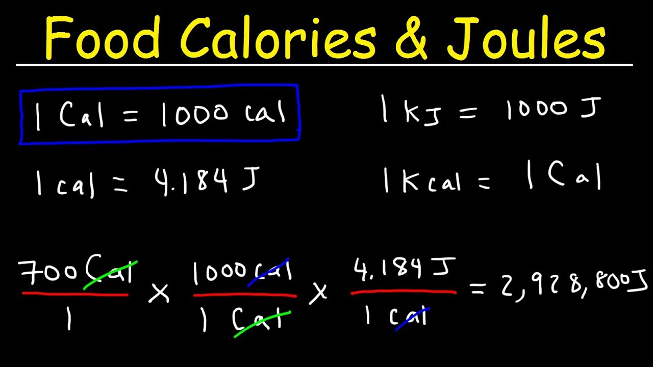 conversion of joules to calories