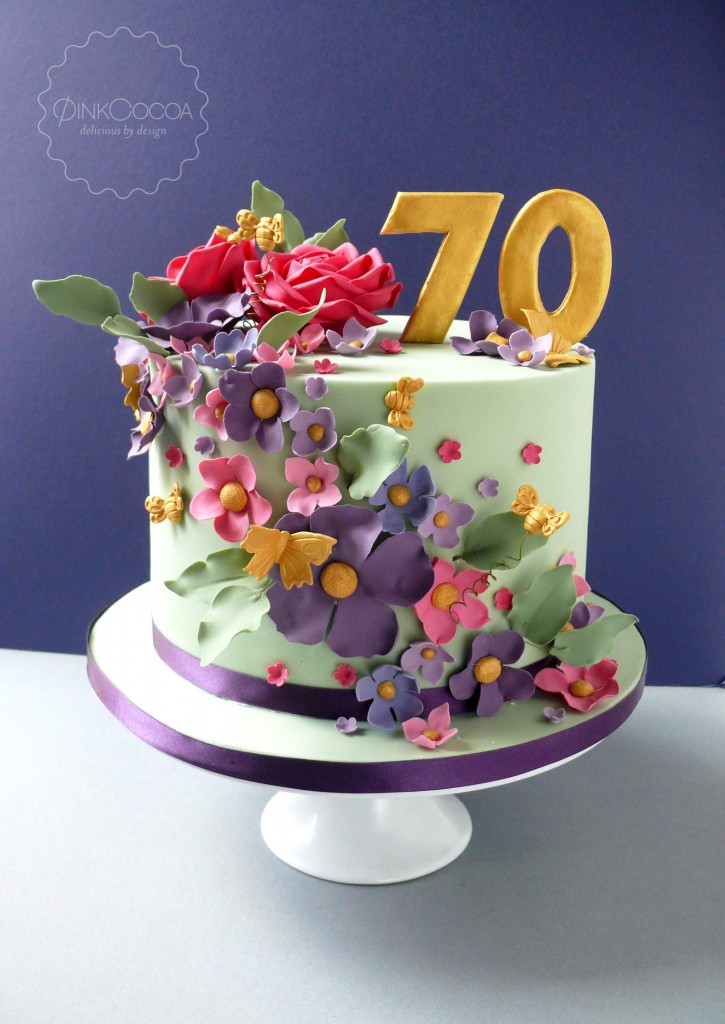 70th birthday cake designs