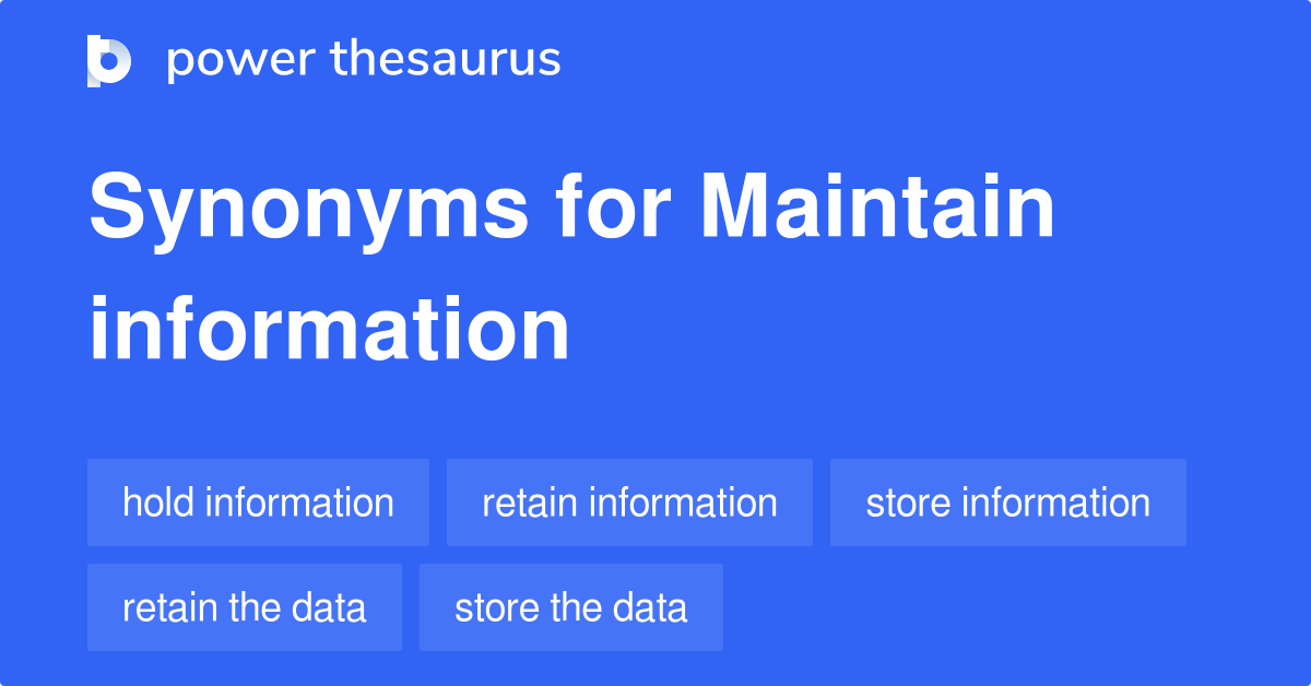 synonym for maintain