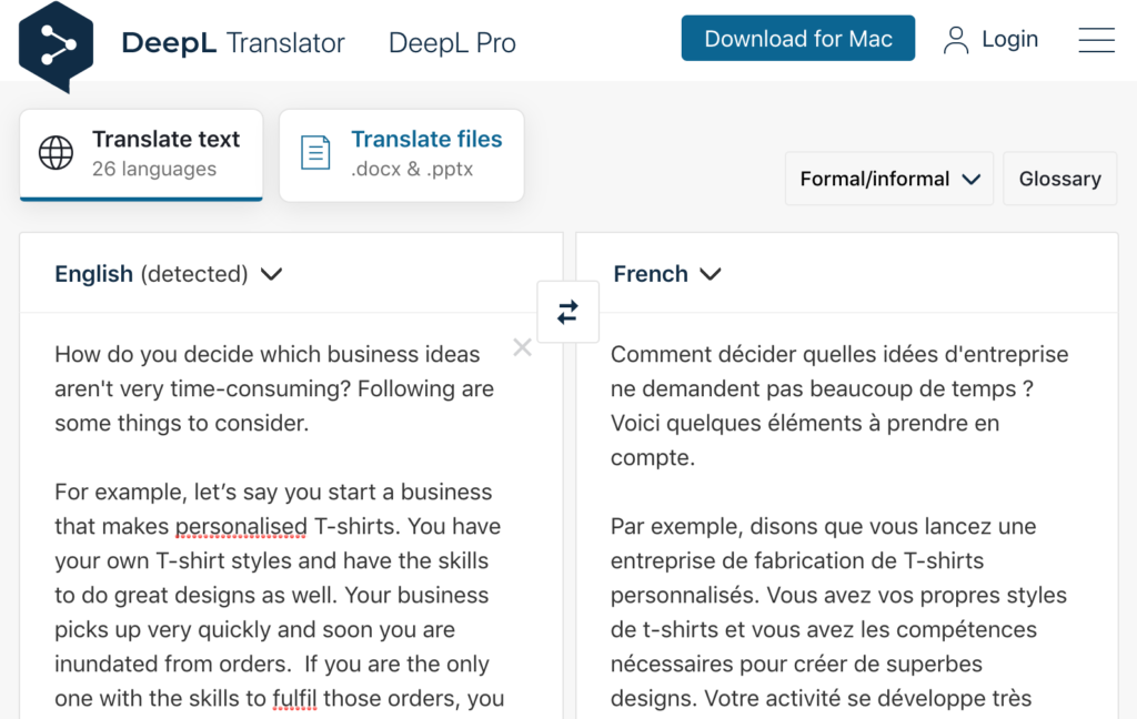 deepl translator english to french