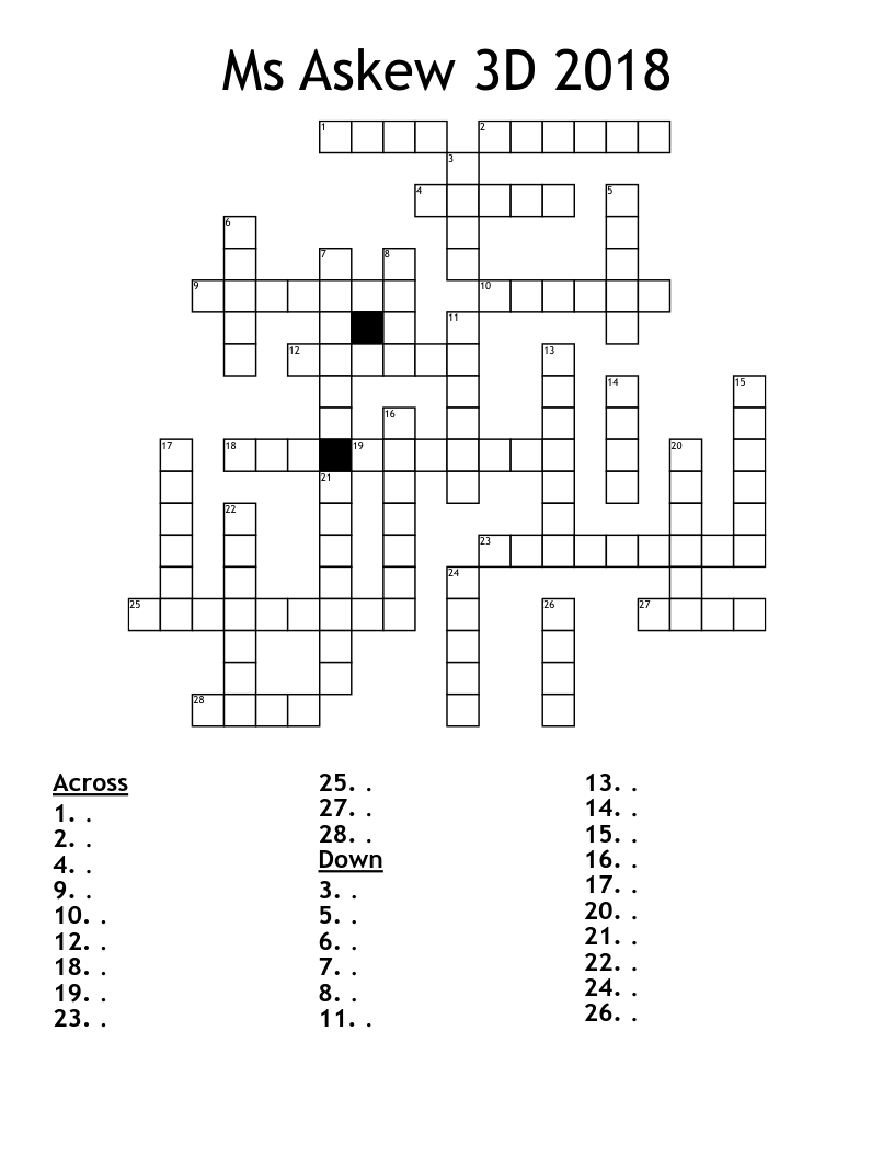 askew crossword clue