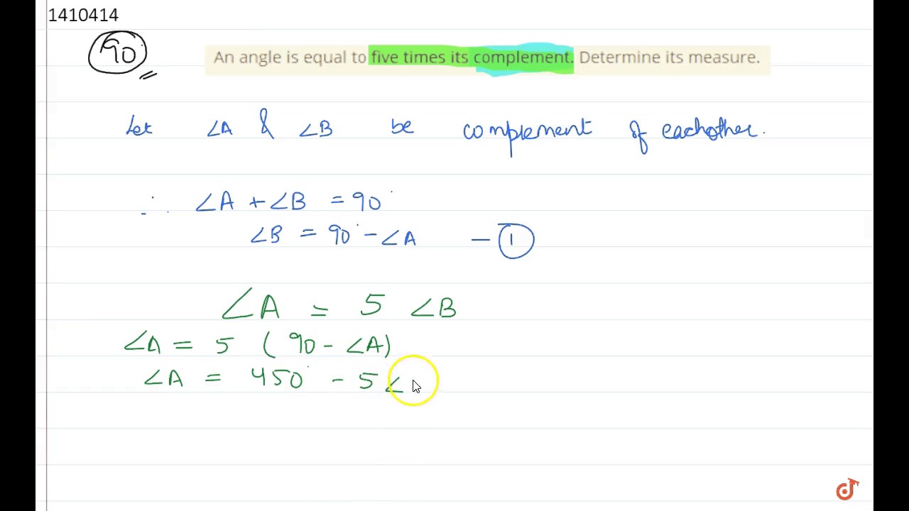 find the angle which is 5 times its complement