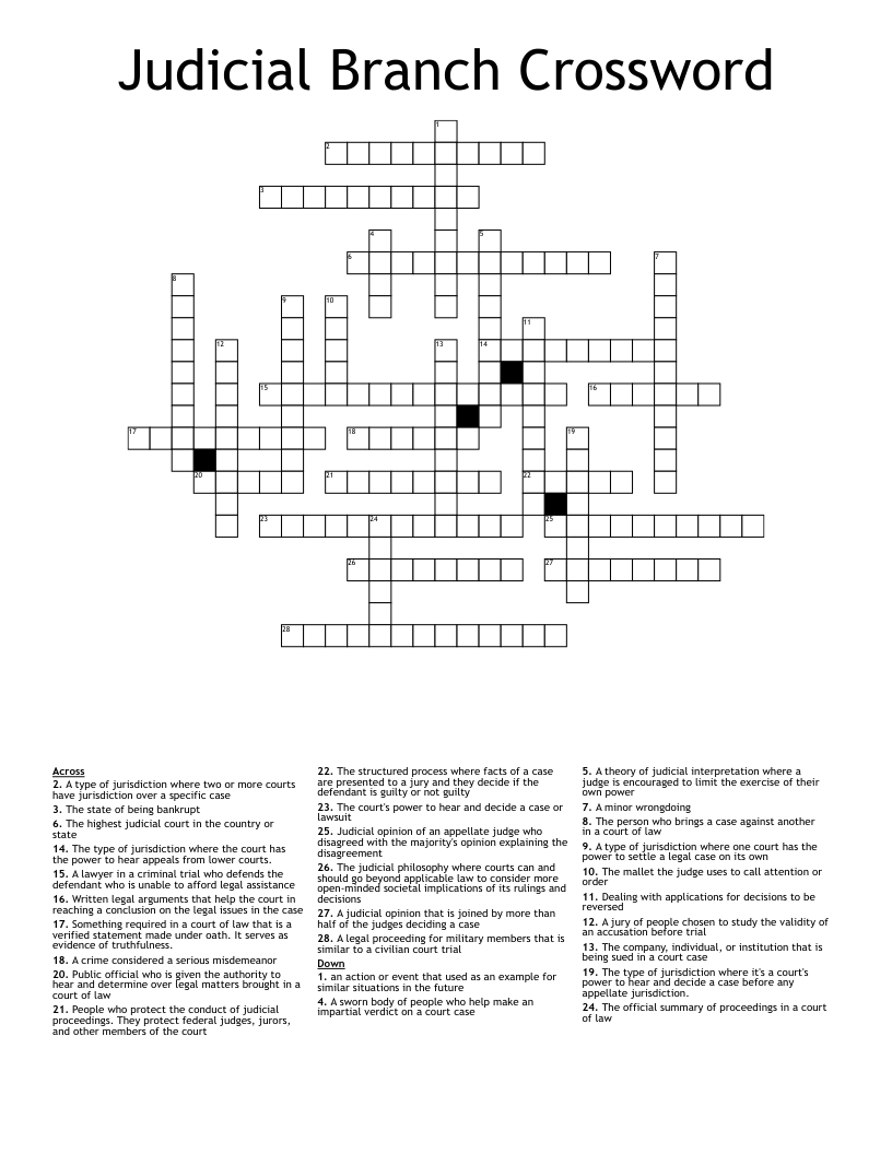 court official crossword