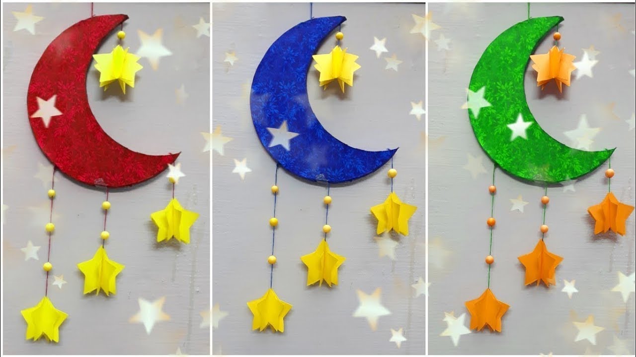 moon and stars wall hanging