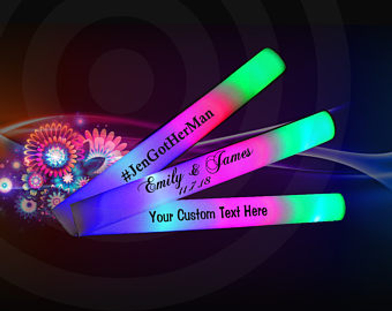 personalised foam glow sticks