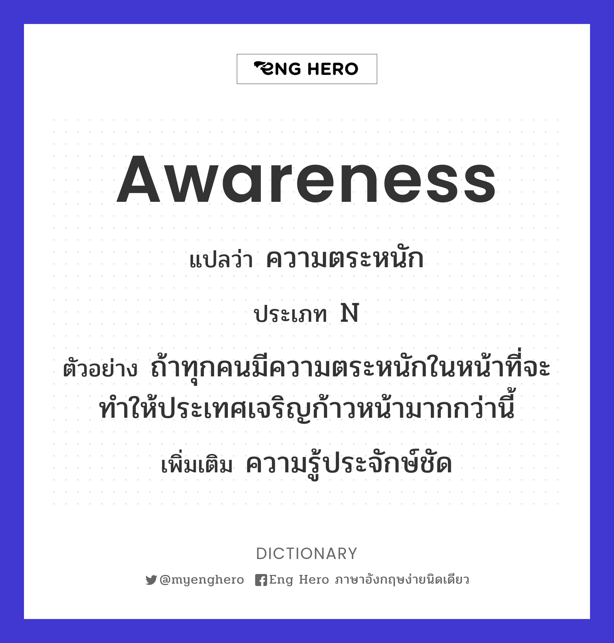 aware แปลว่า