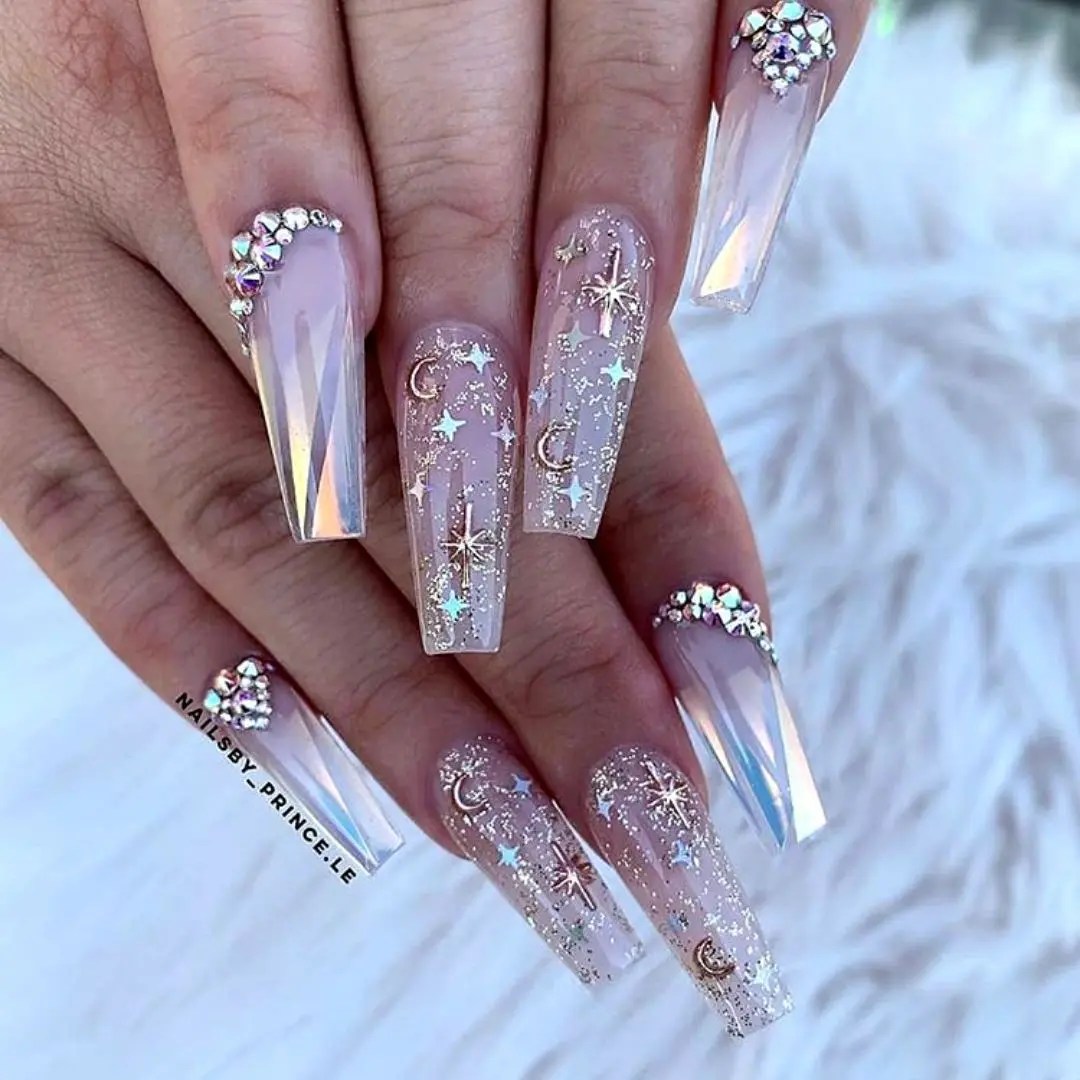 nails with bling design