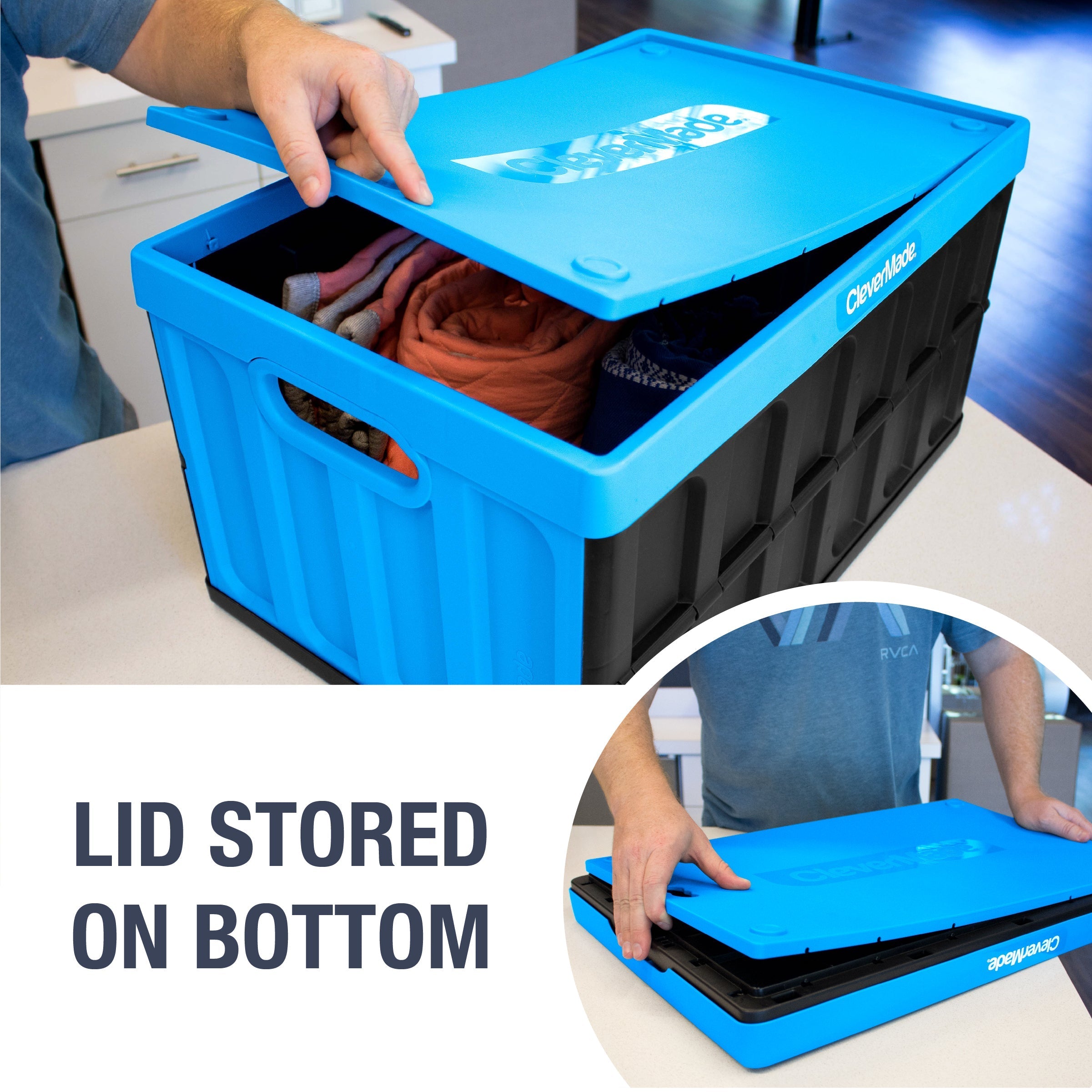 collapsible bin with lid