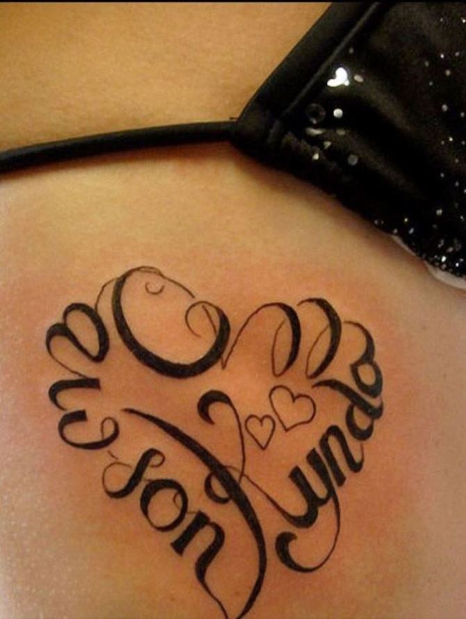 heart tattoo with names