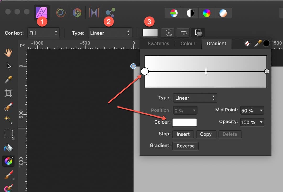 affinity gradient tool