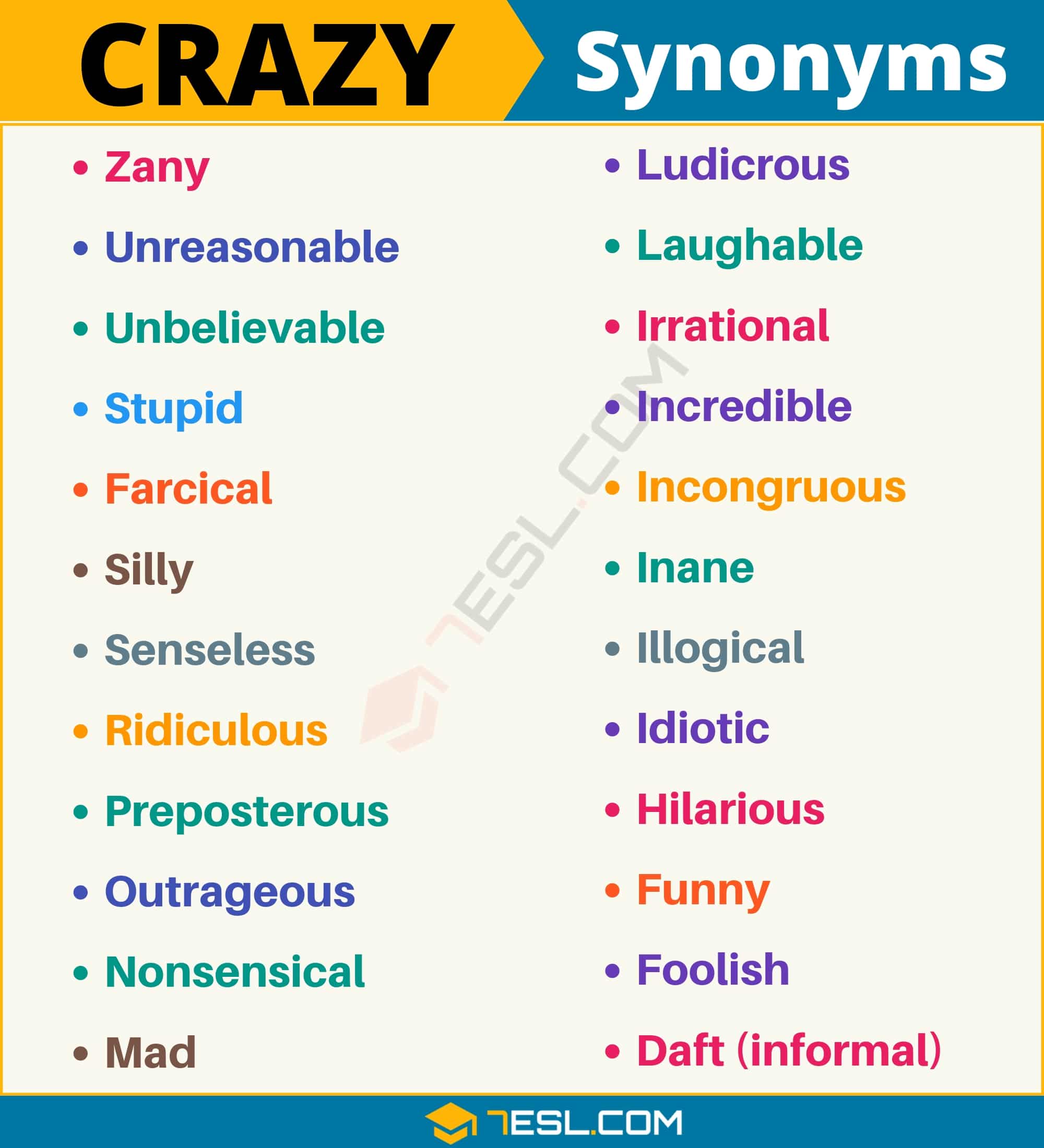 another word for crazy