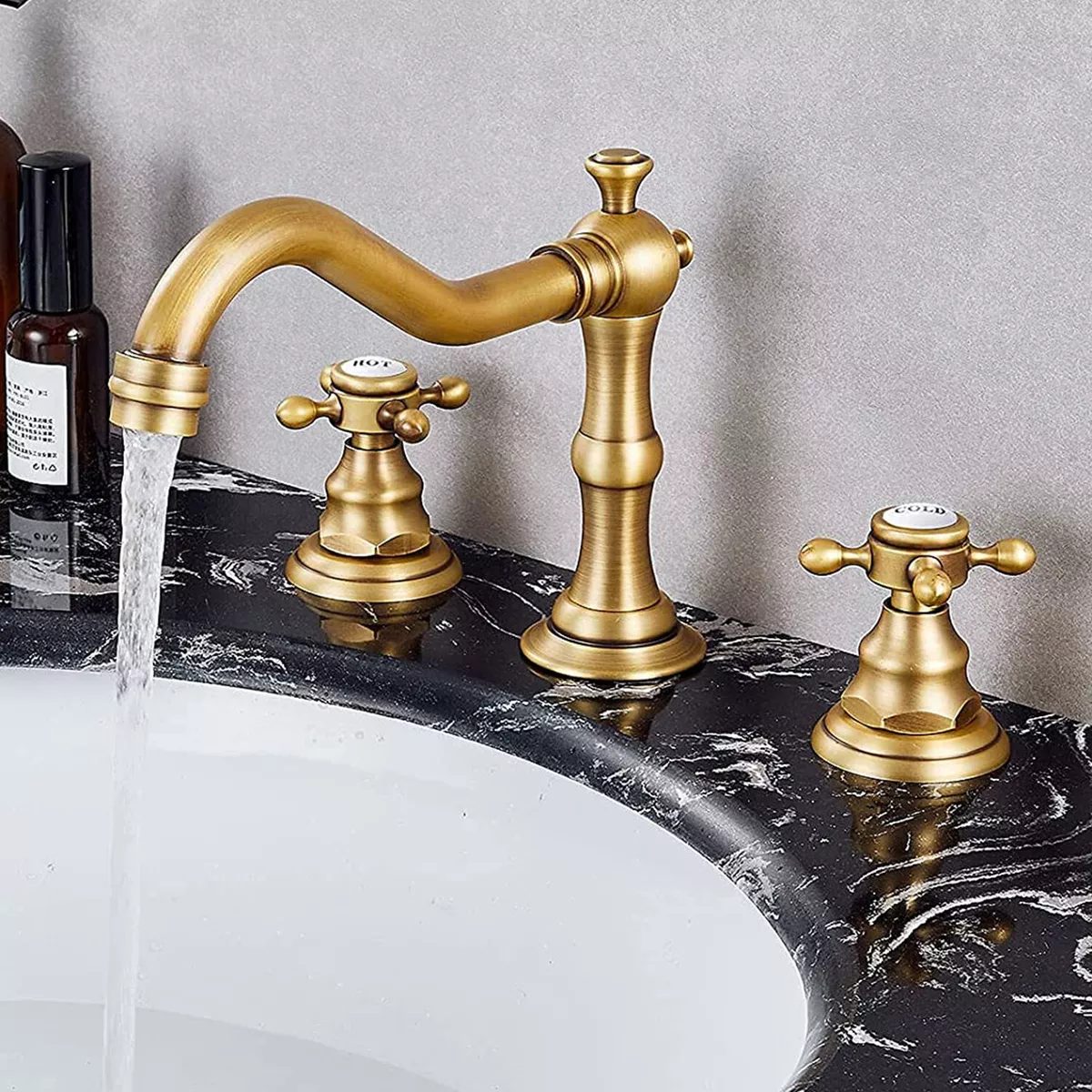 antique brass bathroom faucet