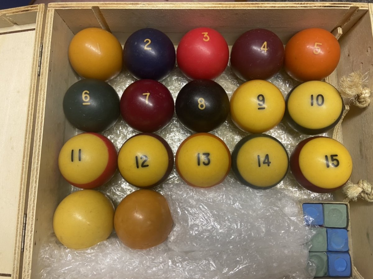 antique pool balls