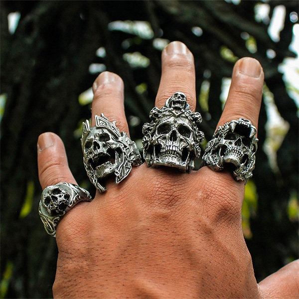 antique skull ring