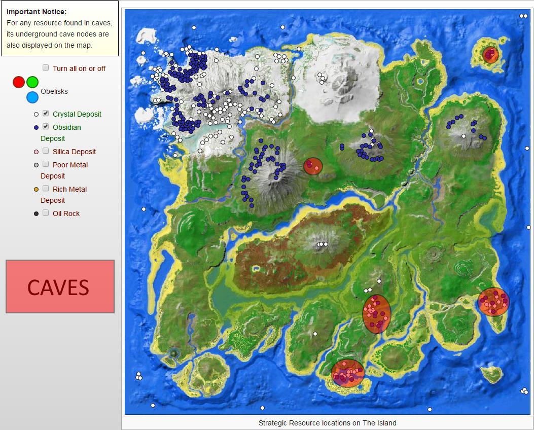 ark the island resource map