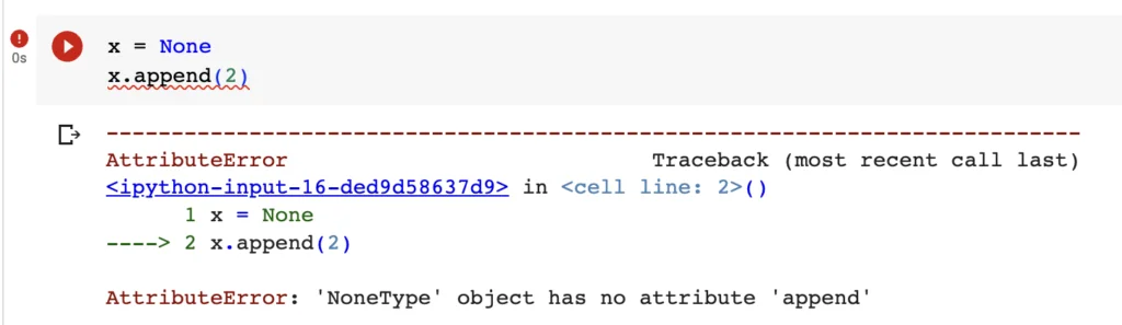 attributeerror: nonetype object has no attribute append