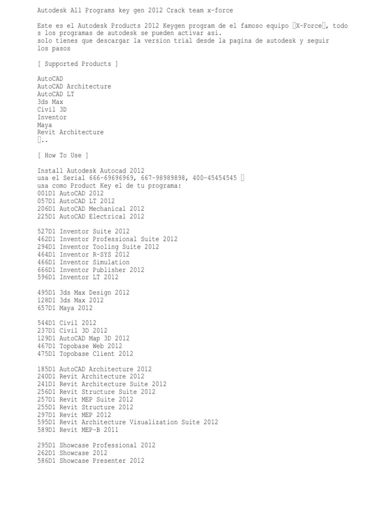 autocad 2012 serial number product key