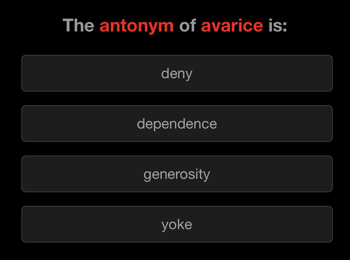 avarice antonym