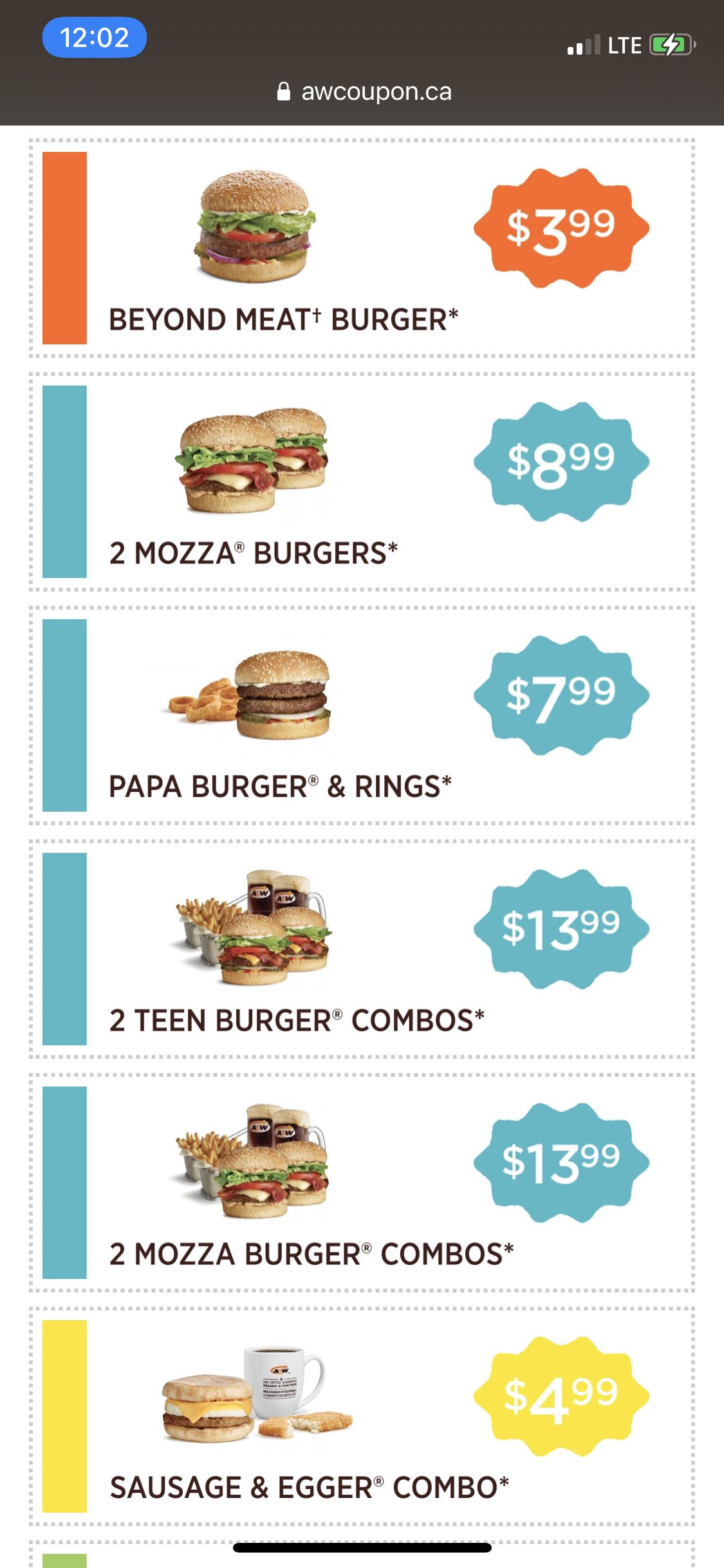 a&w coupons winnipeg