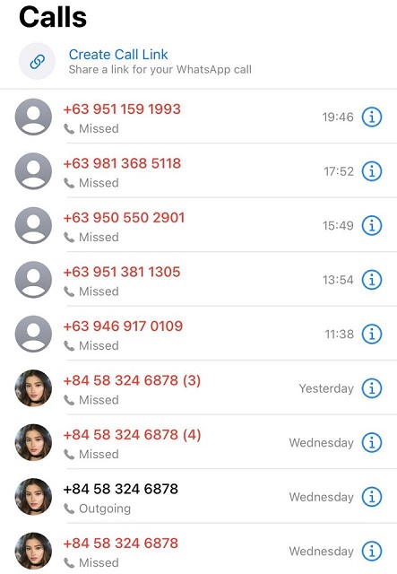 63 country code missed call