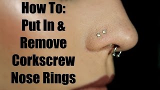 how to put in a corkscrew nose ring