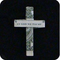 origami dollar cross