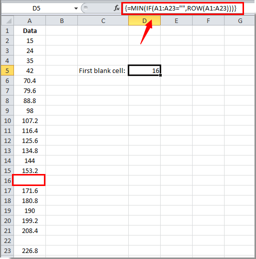 how to show empty cell in excel formula