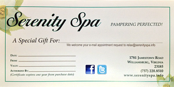 serenity spa in williamsburg va