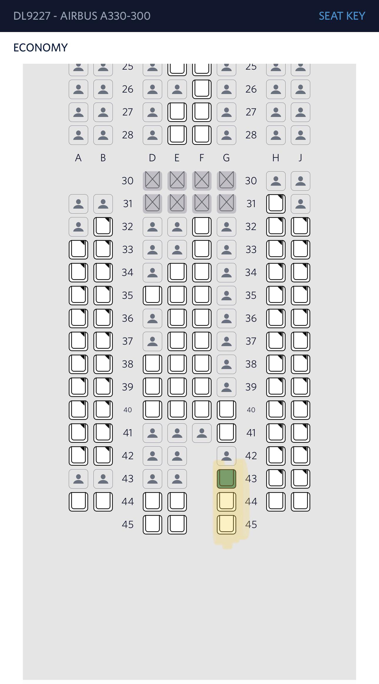 aircraft a330-300 seat map