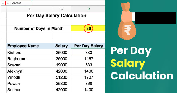 calculate salary per day