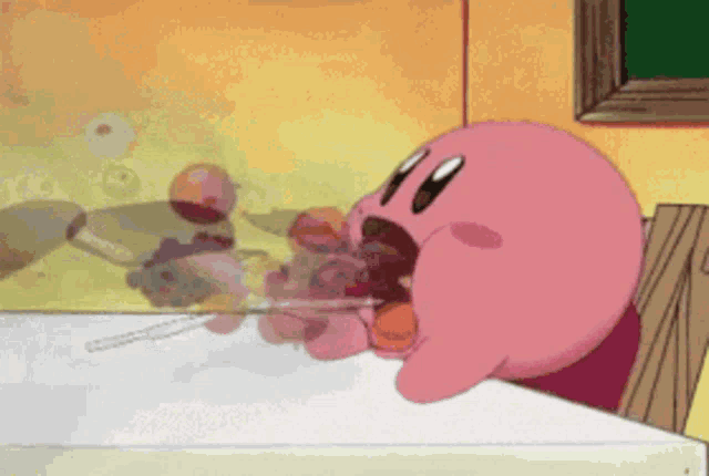 kirby eating