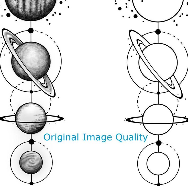 solar system tattoo stencil