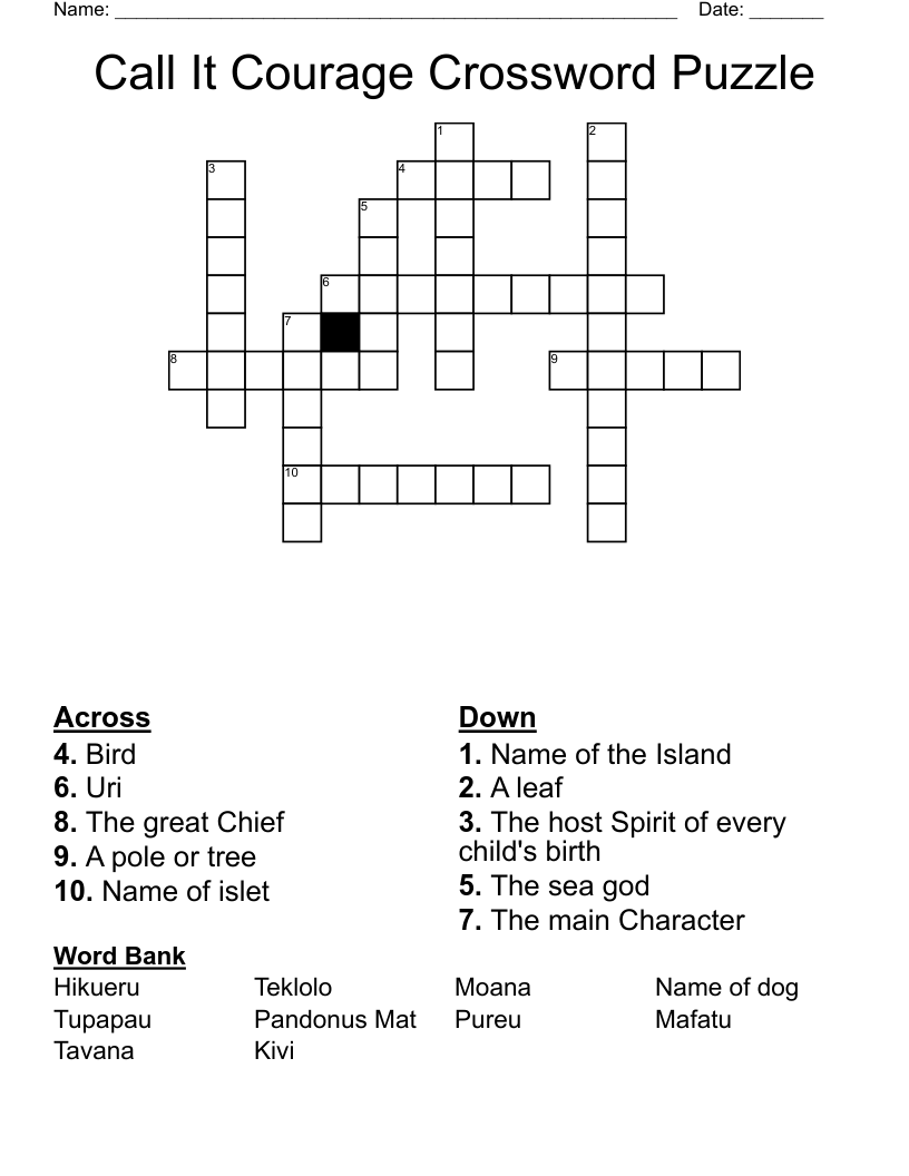 courage crossword