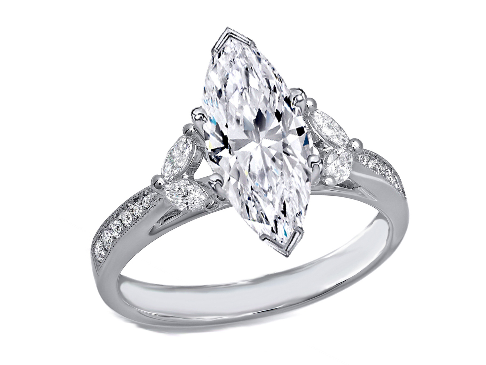 cathedral marquise diamond ring