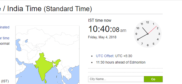 utc time to india time