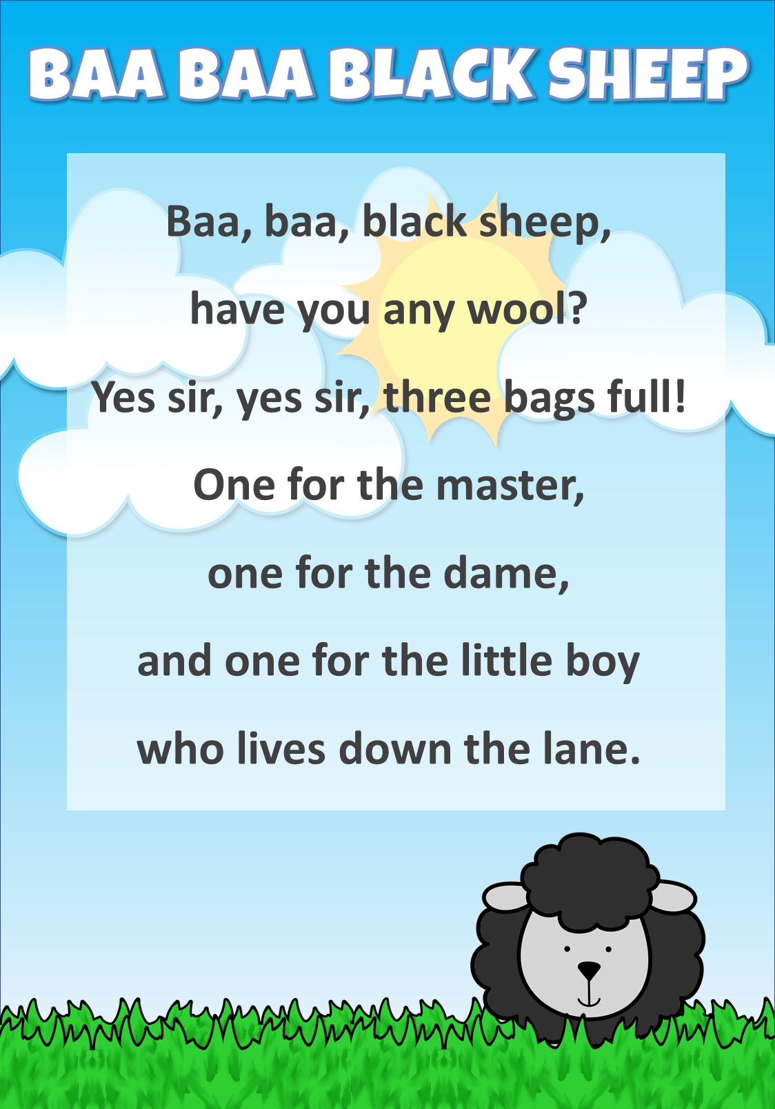 ba ba black sheep song