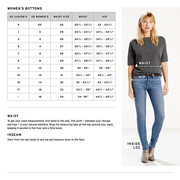 what is a size 14 in levis womens jeans