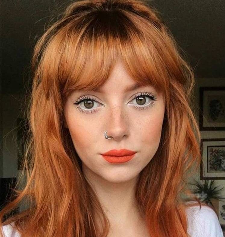 redhead bangs