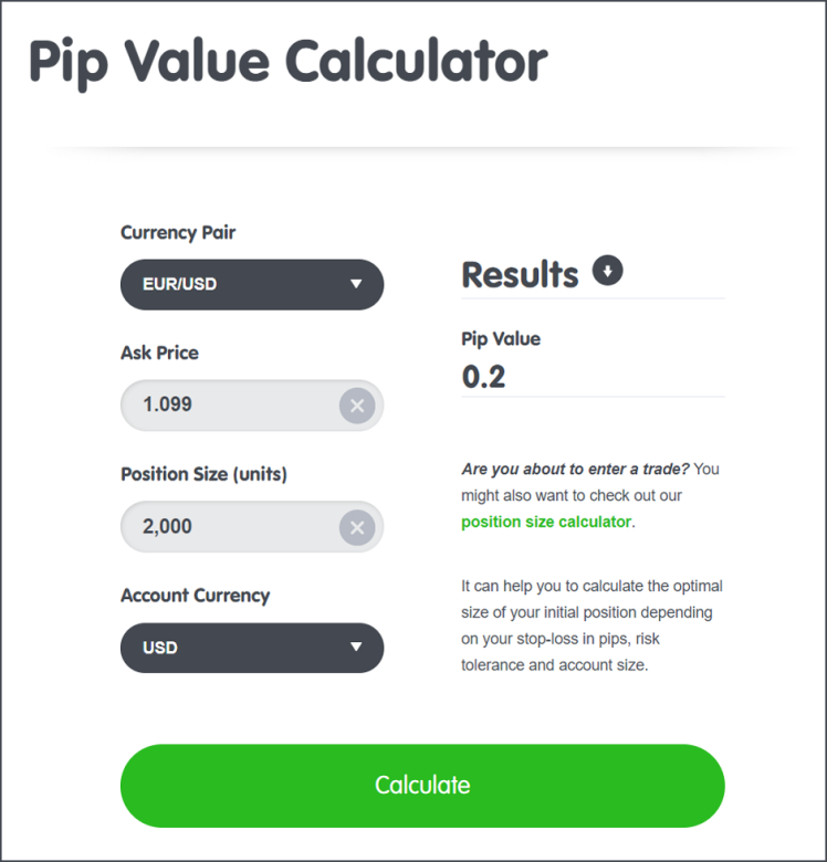 babypips pip calculator