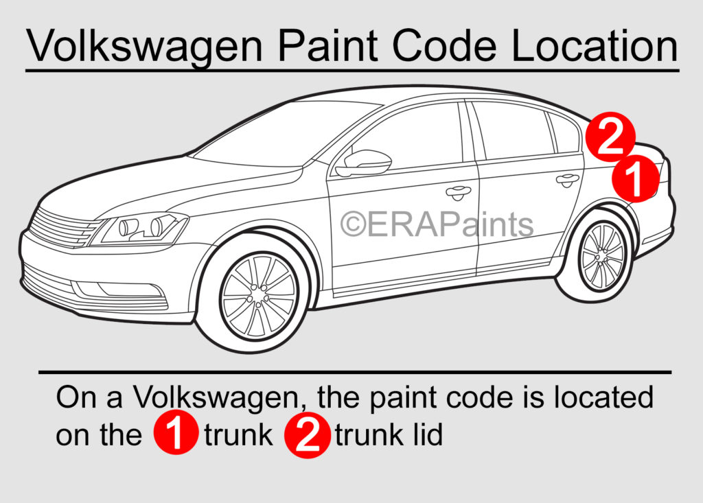 volkswagen passat paint code location