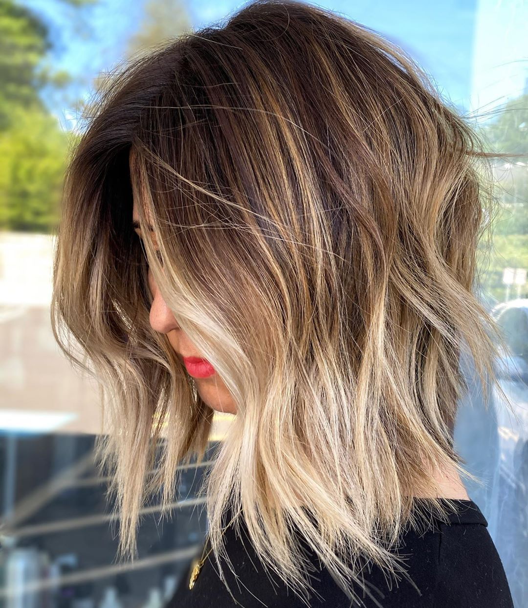 balayage short hair brown