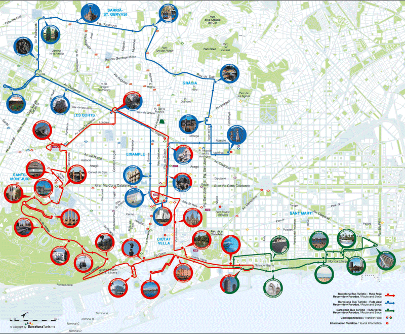 barcelona hop on hop off bus route map pdf