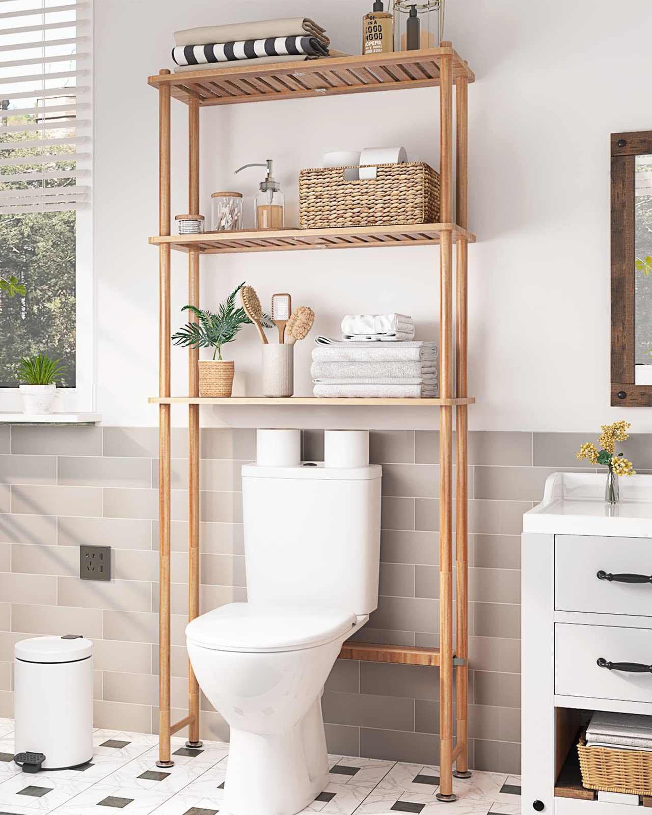 bathroom shelving over toilet