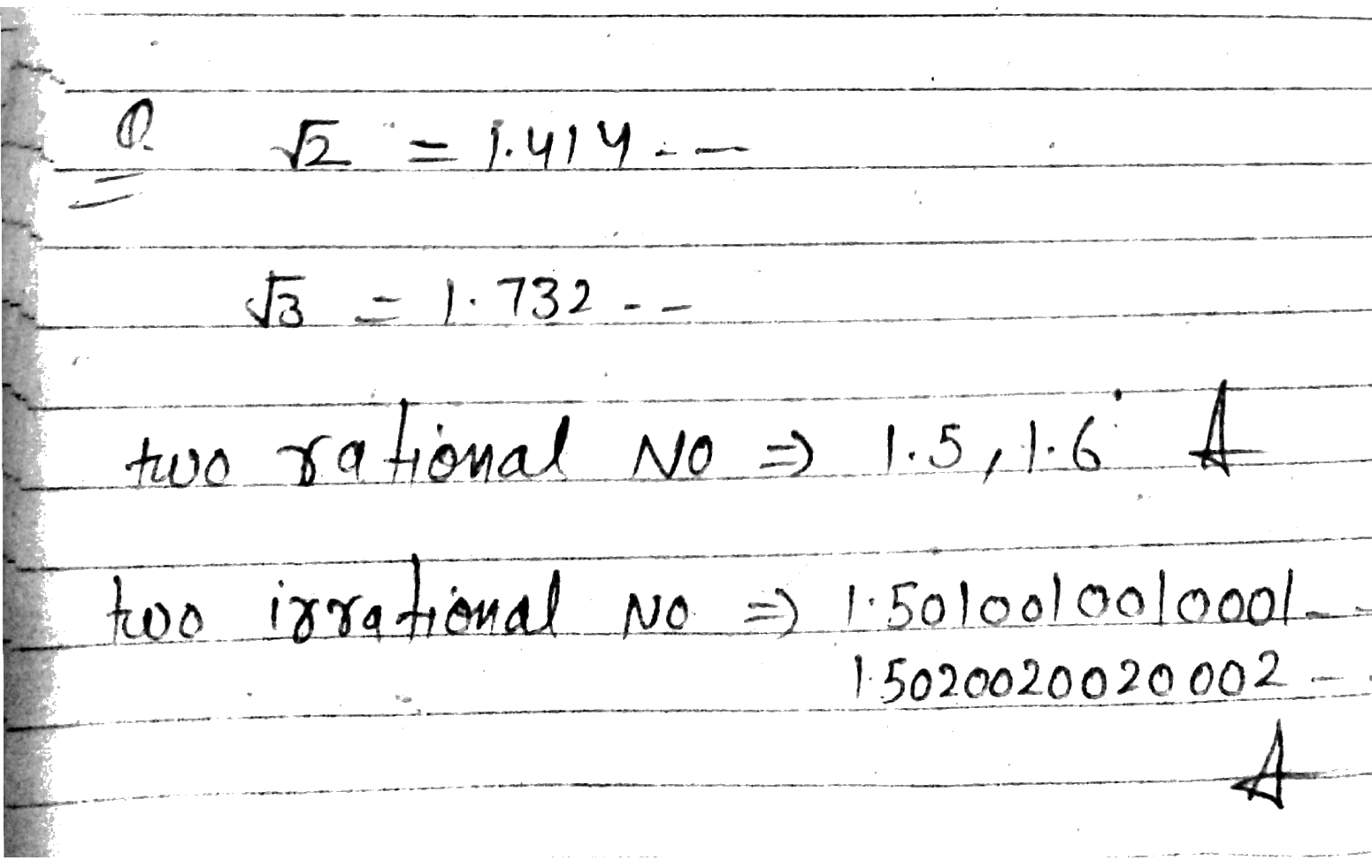 how to find irrational number between two numbers