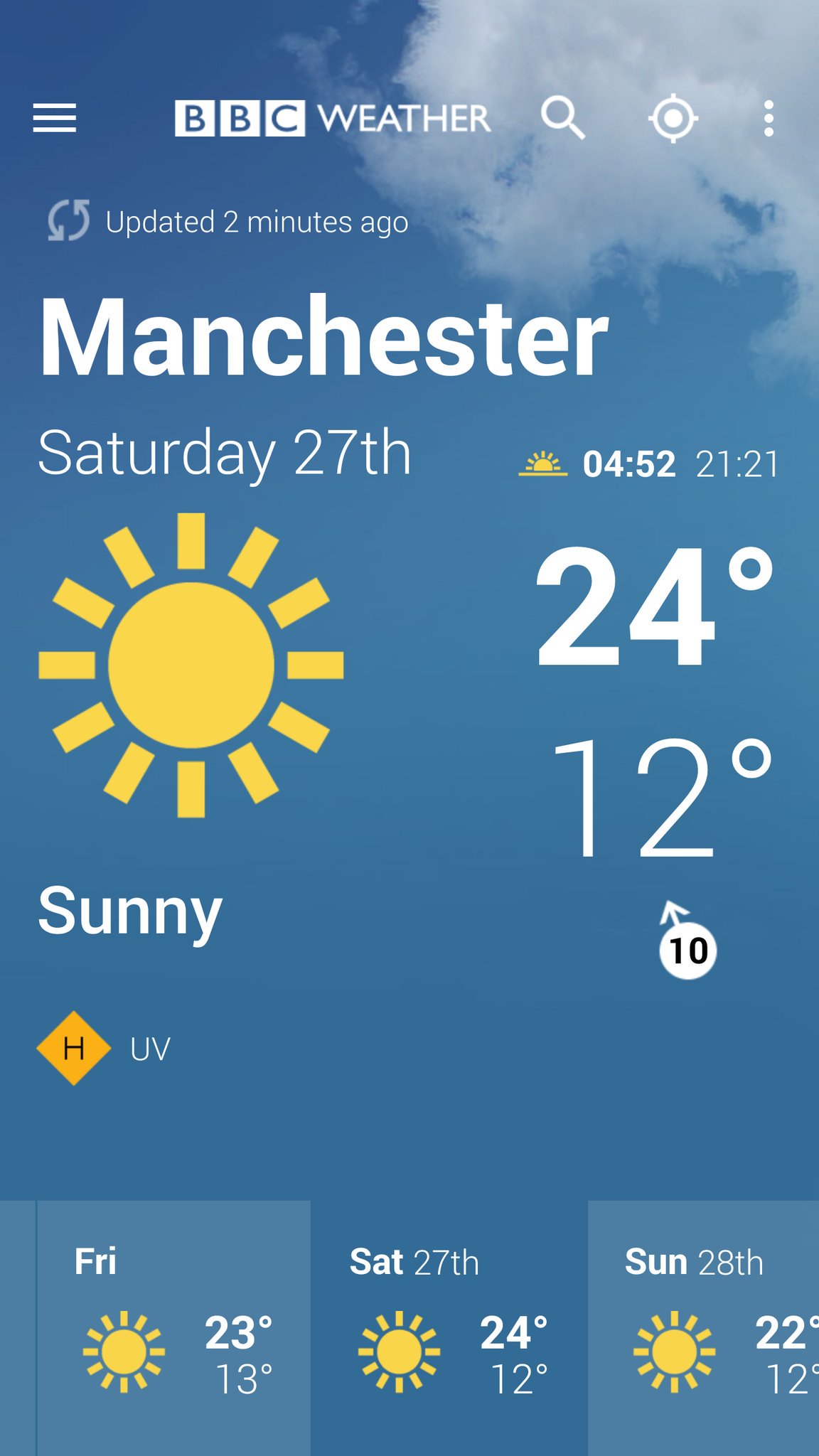 bbc weather manchester uk