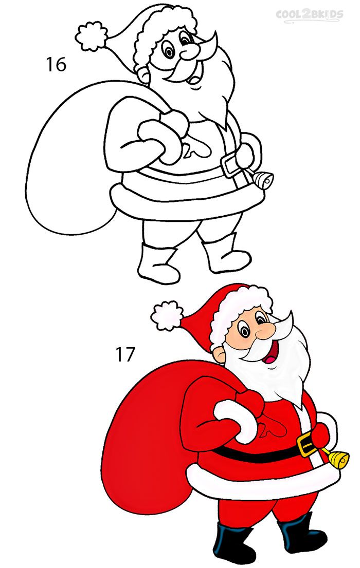 pics of santa claus to draw