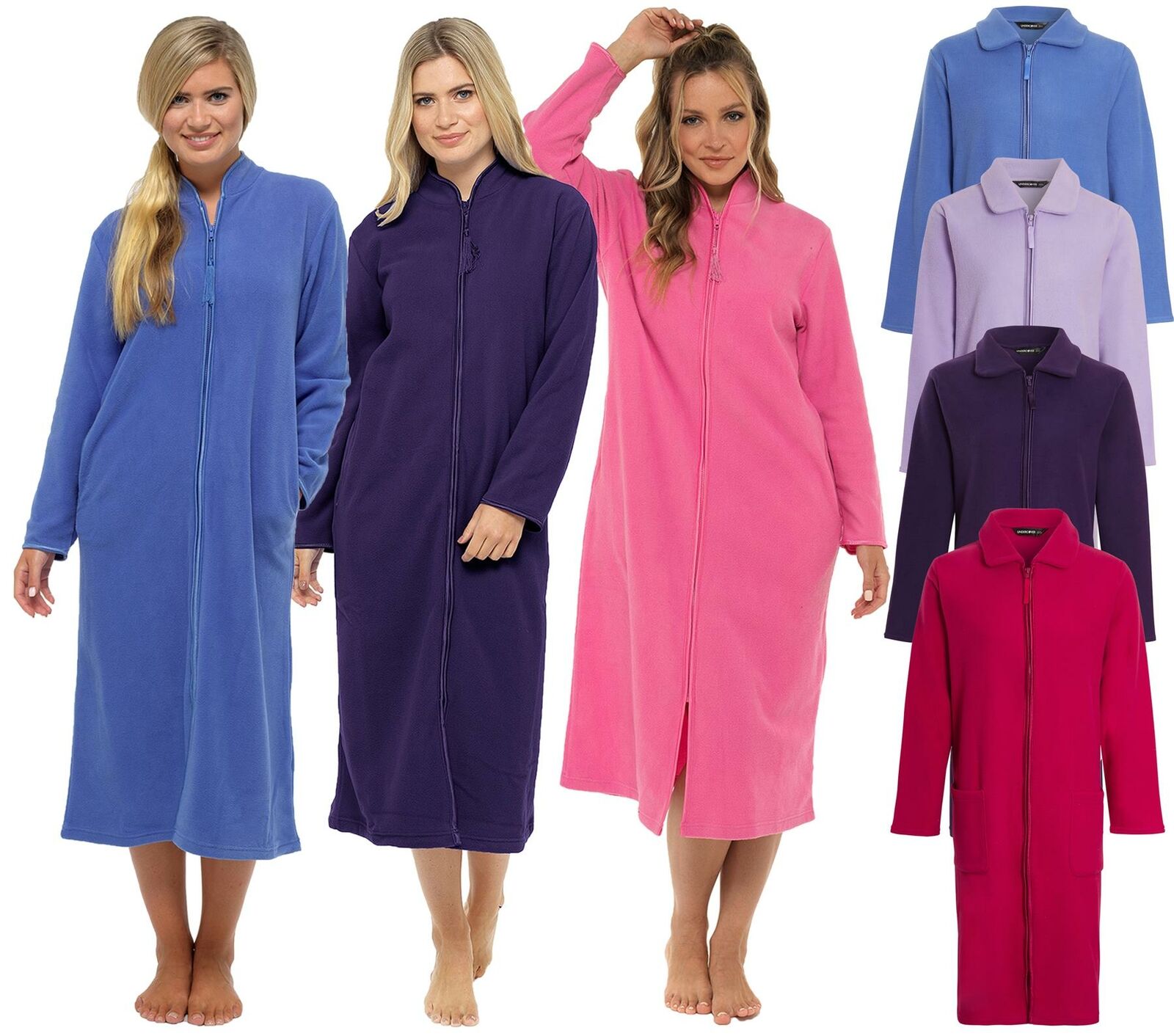 dressing gown with zip front