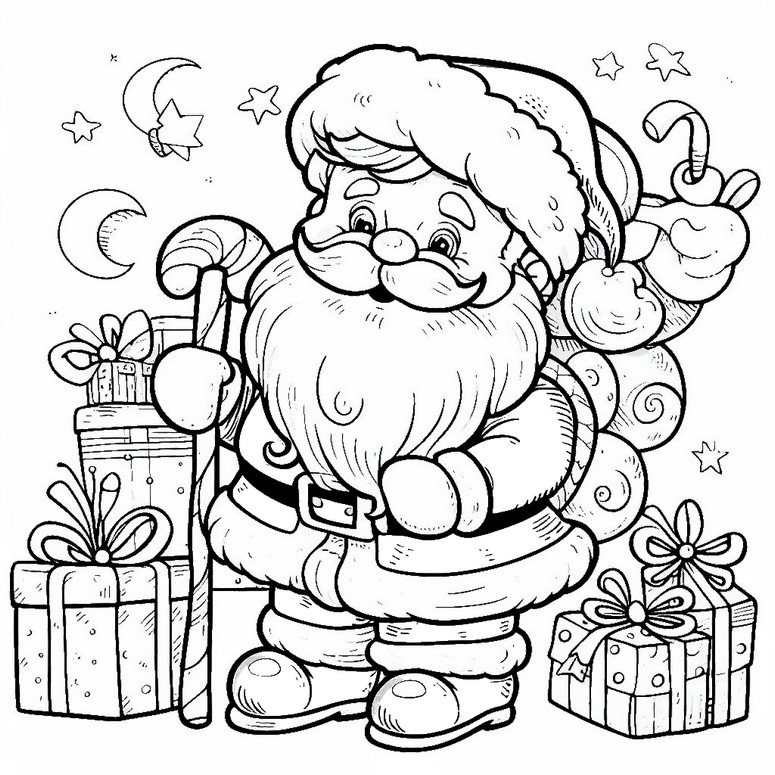 santa claus dibujo para colorear