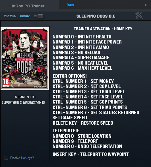 cheats sleeping dogs