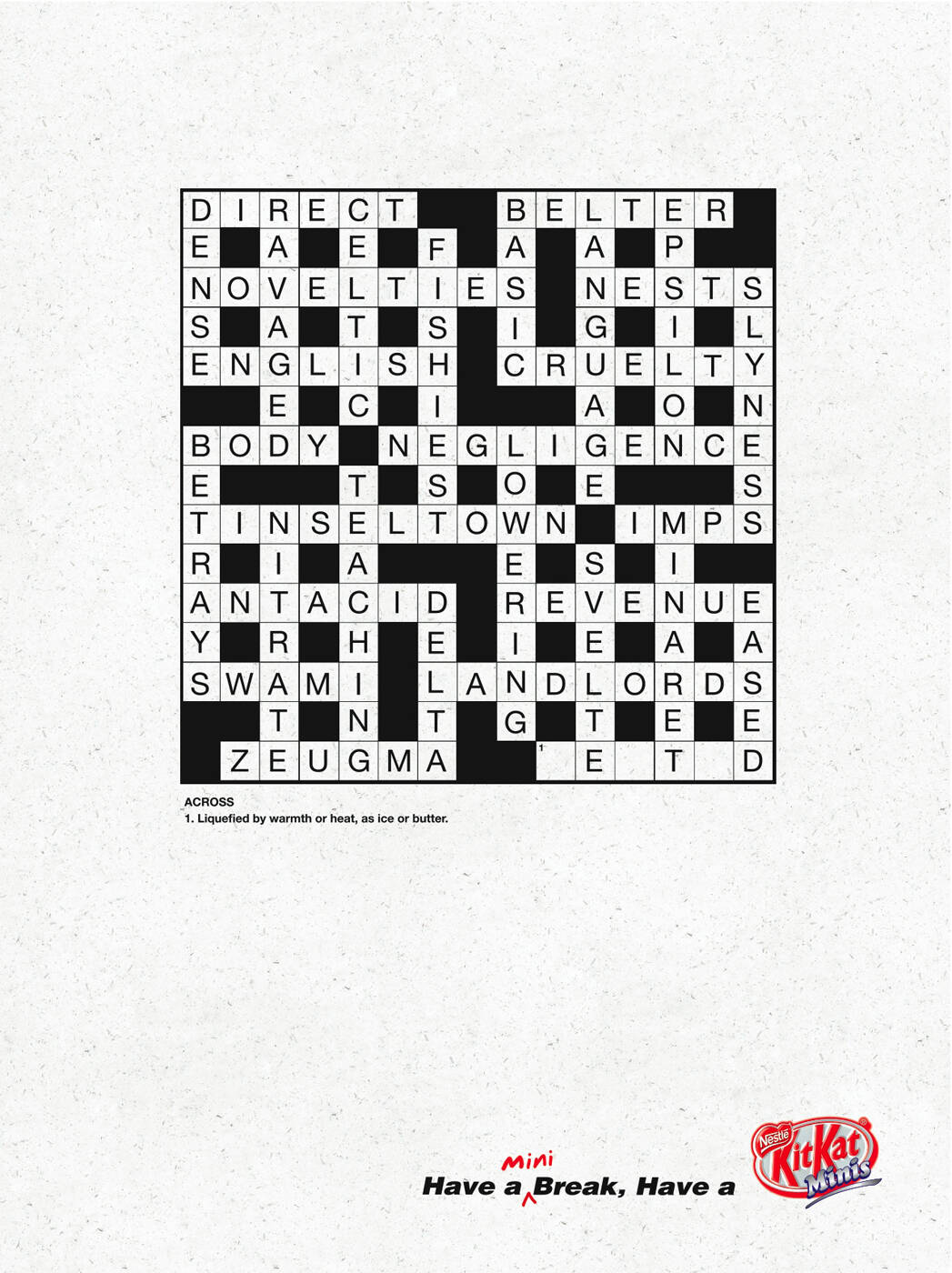 teaser ad crossword clue